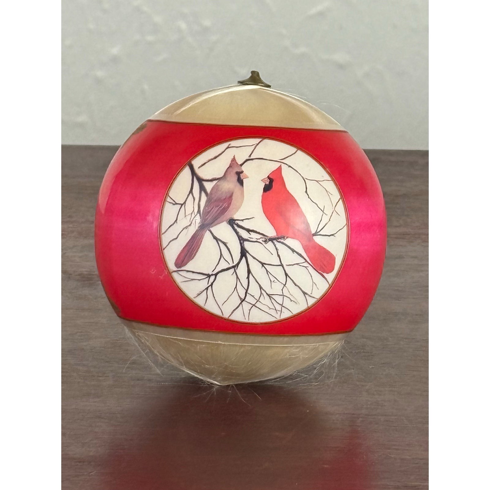 Hallmark 1977 Our First Christmas Together Ornament, Cardinals Satin Ball Hallmark 1977 Our First Christmas Together Ornament, Cardinals Satin Ball