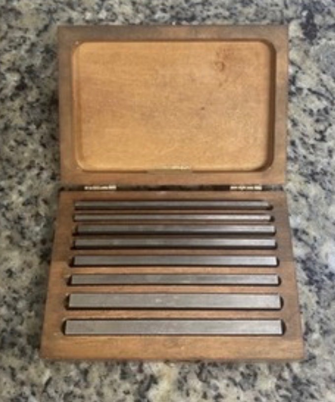Vintage Starrett No. 384 Machinist Steel Parallels Set 4 Pairs (8 Pcs) Wood Case