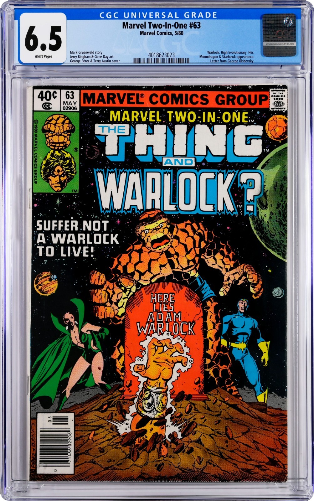 Marvel Two-In-One #63 CGC 6.5 (May 1980, Marvel) Thing, Adam Warlock, Starhawk