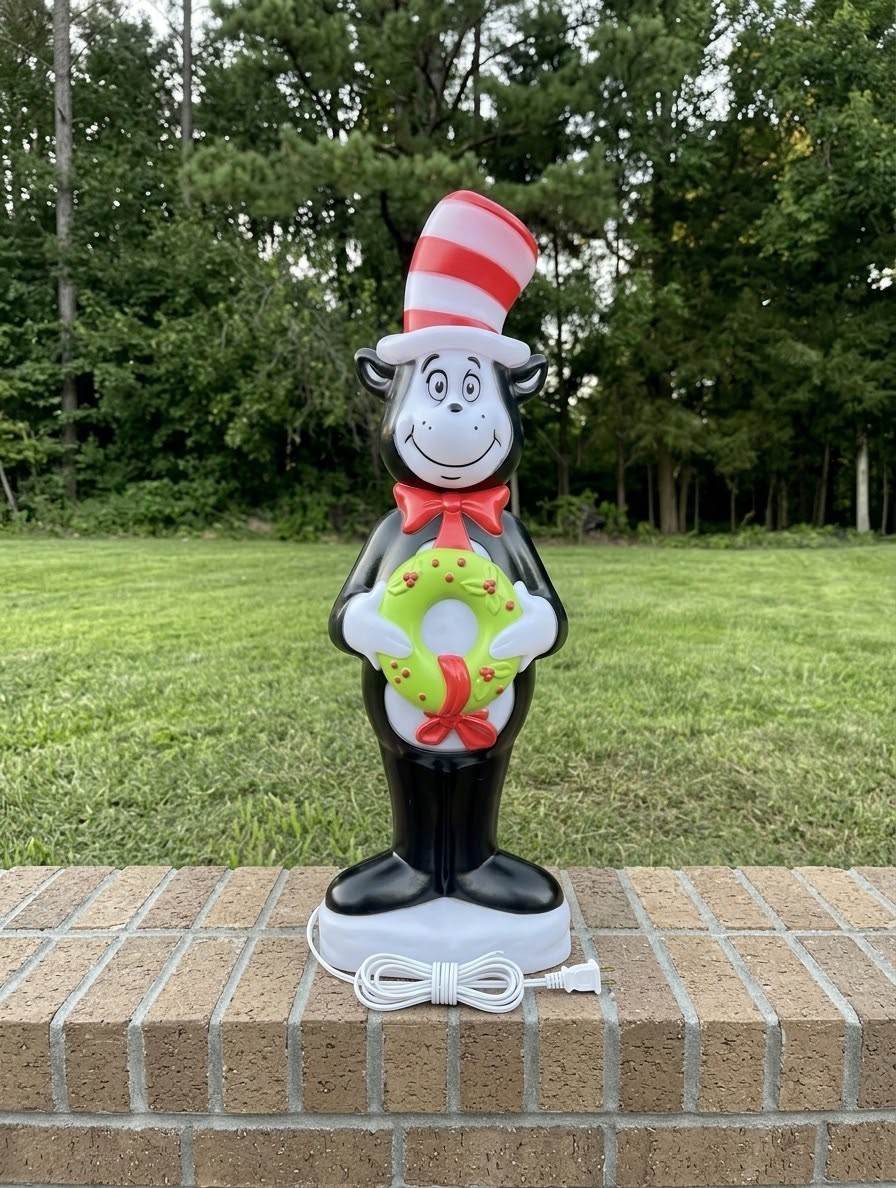 Dr Seuss The Cat In The Hat Christmas Blow Mold Light Up Holiday Decor Gemmy