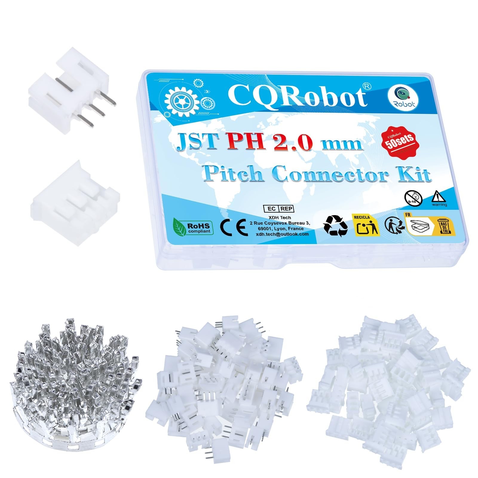 JST PH 2.0mm Pitch 3-Pin Electronic Computer Connector Adapter 3P JST PH 2.0mm Pitch 3-Pin Electronic Computer Connector Adapter 3P