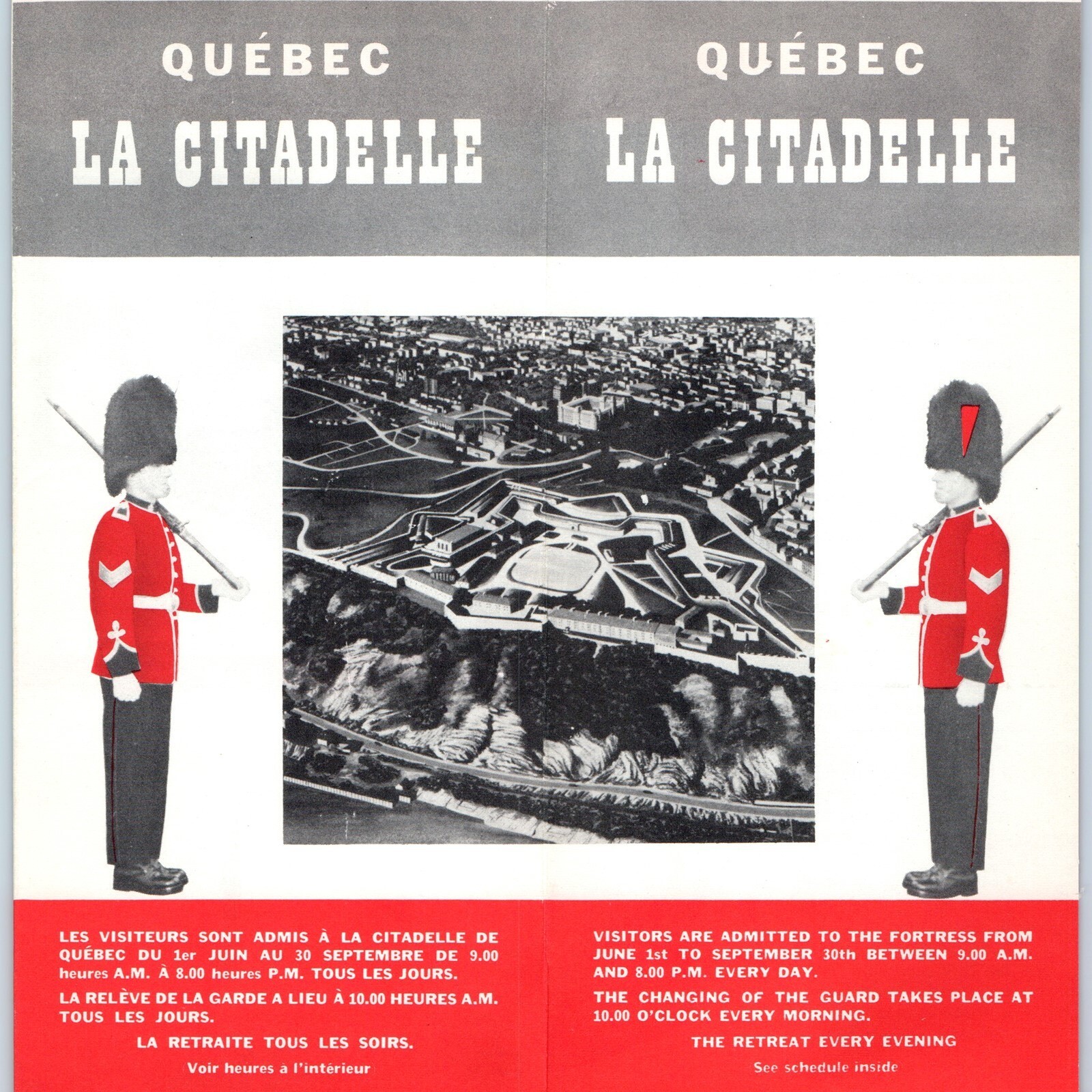 c1950s Quebec City Canada La Citadelle Citadel Star Fort Battery Brochure Map 8E
