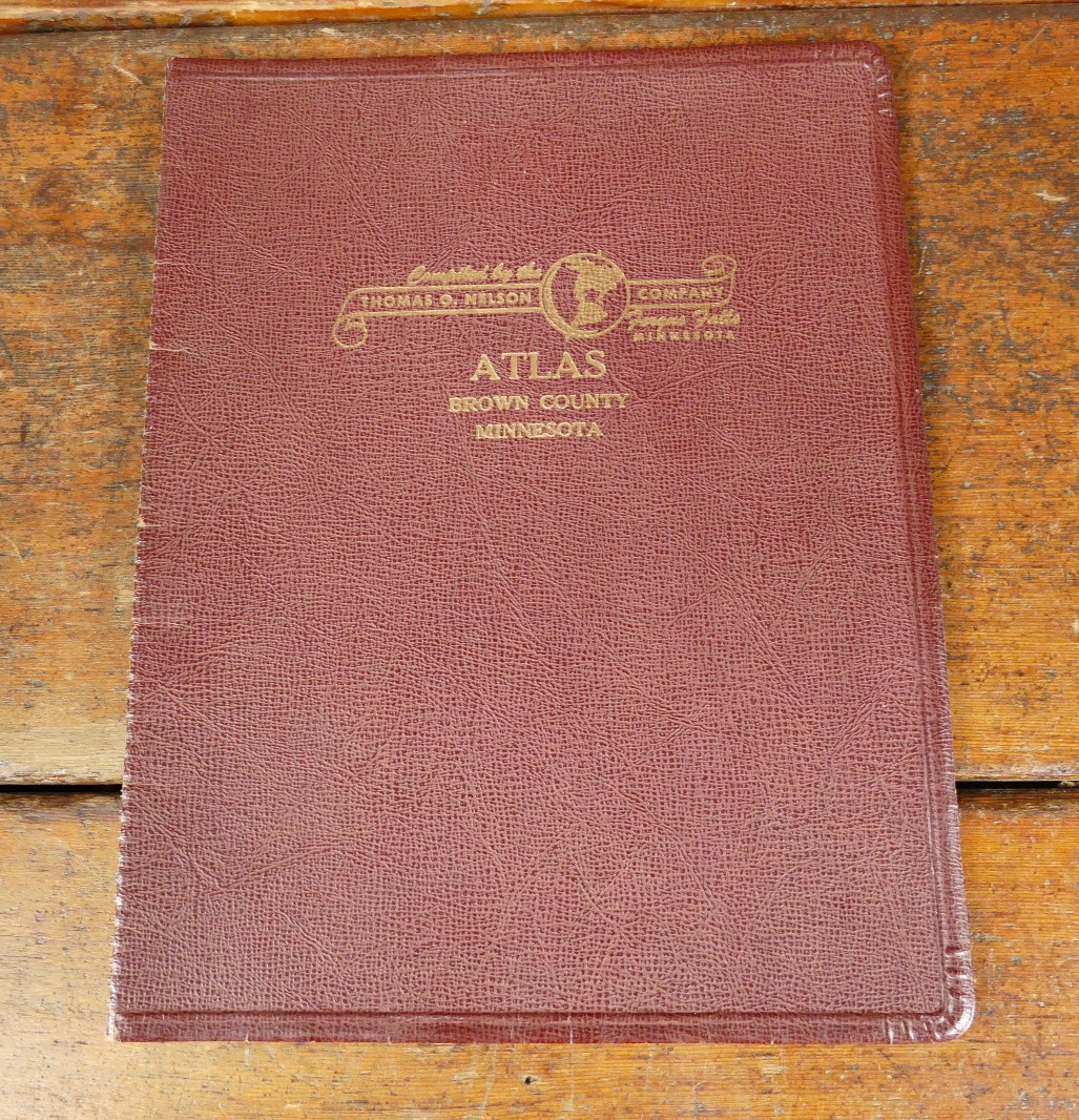 1953 Thomas Nelson Co Popular Atlas Brown County Minnesota Street Info Book RARE
