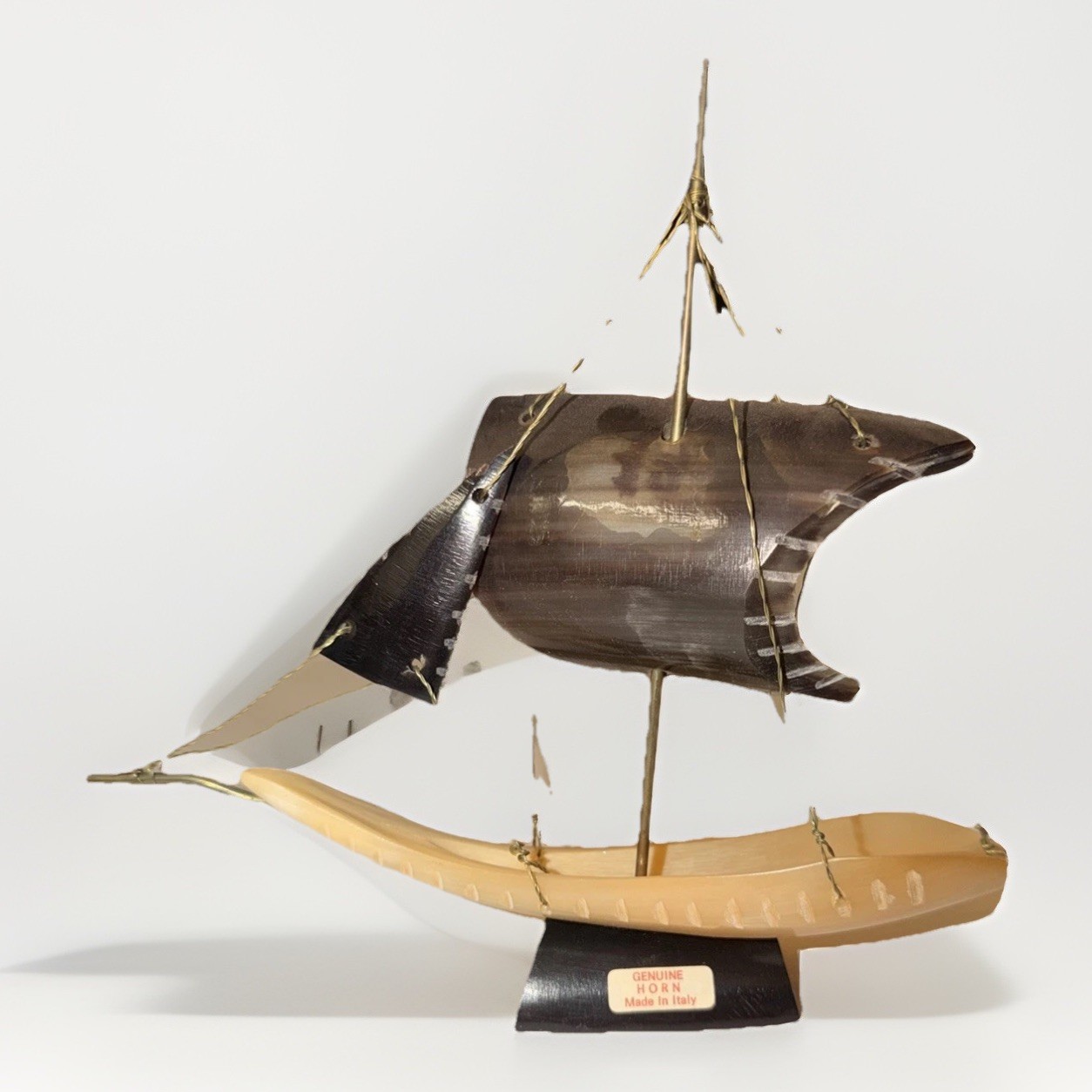 Vintage Genuine Horn Sailboat Made In Italy Vintage Genuine Horn Sailboat Made In Italy