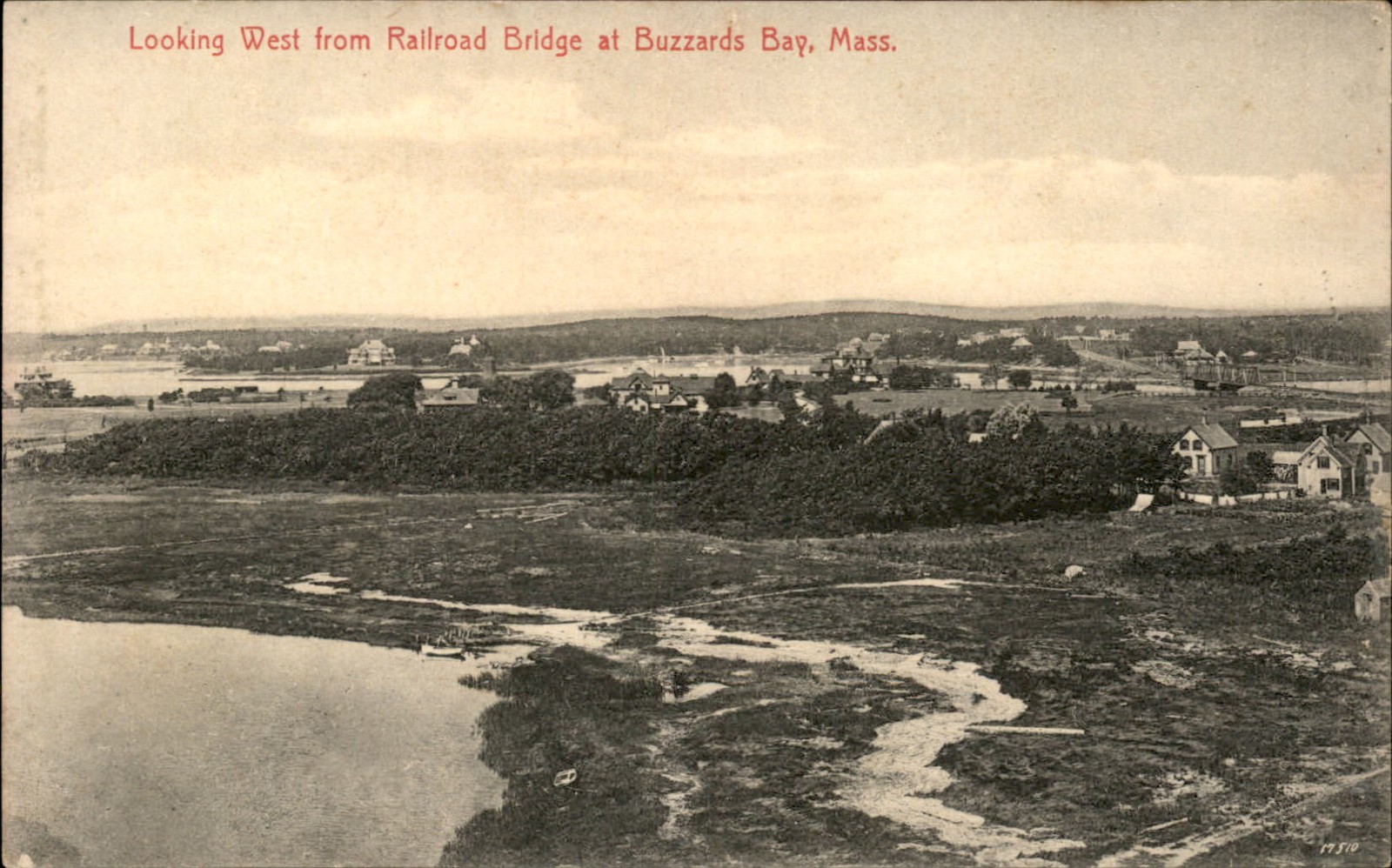 Buzzards Bay MA Railroad Bridge View F. C. Small c1900s-10s Vintage Postcard