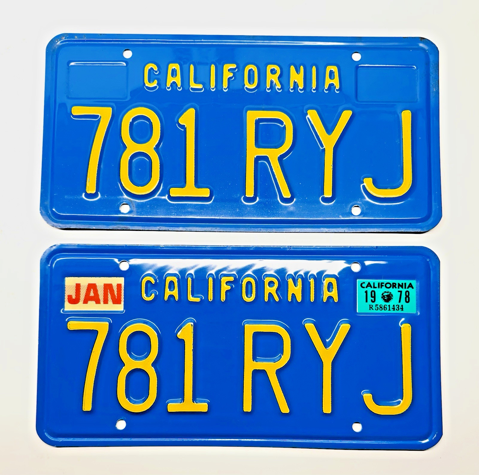 1970's California License Plates DMV Clear 1978 Chevrolet Blazer 1978 Validation