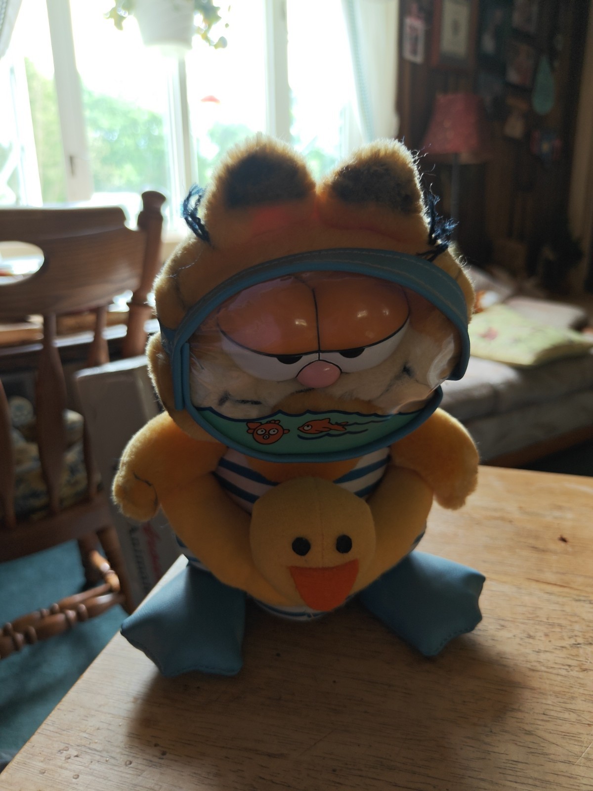 Vintage Garfield Scuba Diver Plush with Mask Duck Float Swimming Outfit  RARE