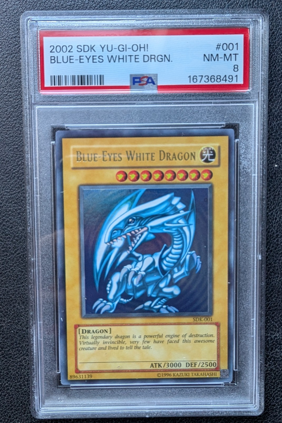 Yu-Gi-Oh Blue-Eyes White Dragon SDK-001 PSA8 Yu-Gi-Oh Blue-Eyes White Dragon SDK-001 PSA8