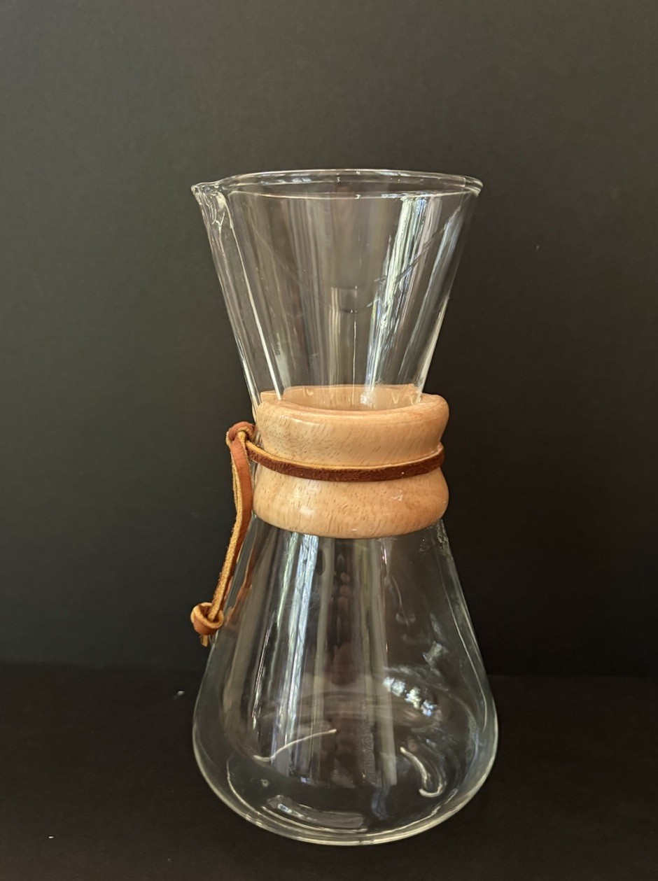 Vintage 1960s/70s Chemex 3-Cup Coffee Maker CM-1 3-Feet Base Pyrex Glass VGUC