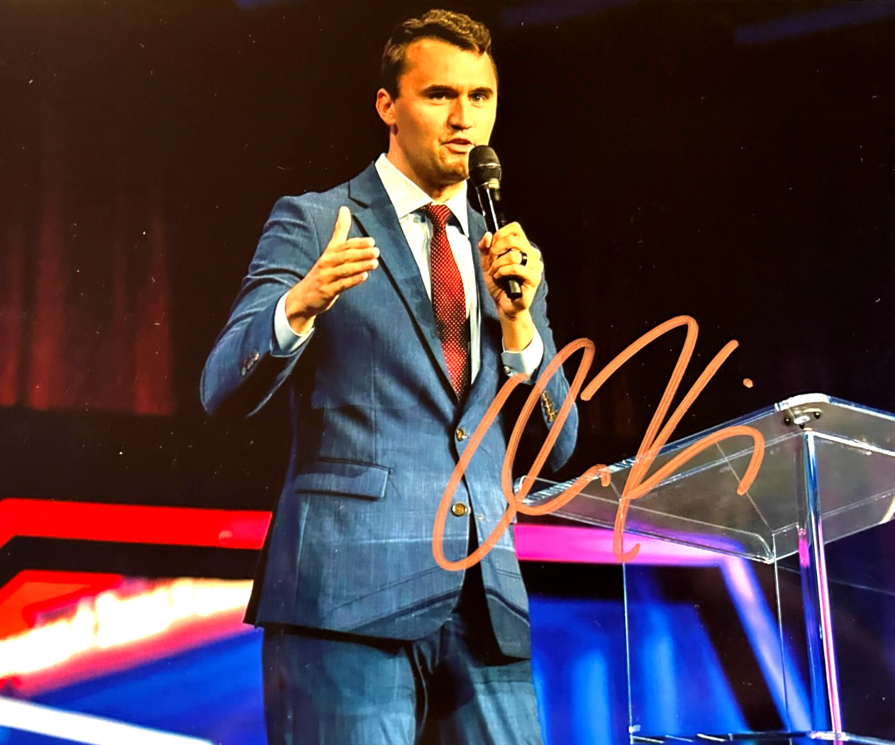CHARLIE KIRK Signed 8x10\