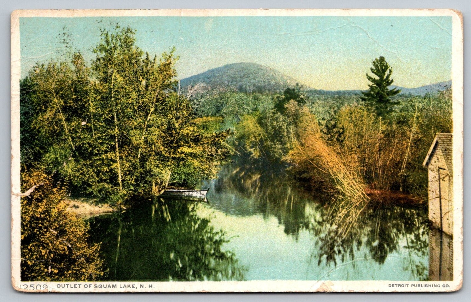 Squam Lake Outlet Holderness NH Postcard New Hampshire river scene boathouse Squam Lake Outlet Holderness NH Postcard New Hampshire river scene boathouse