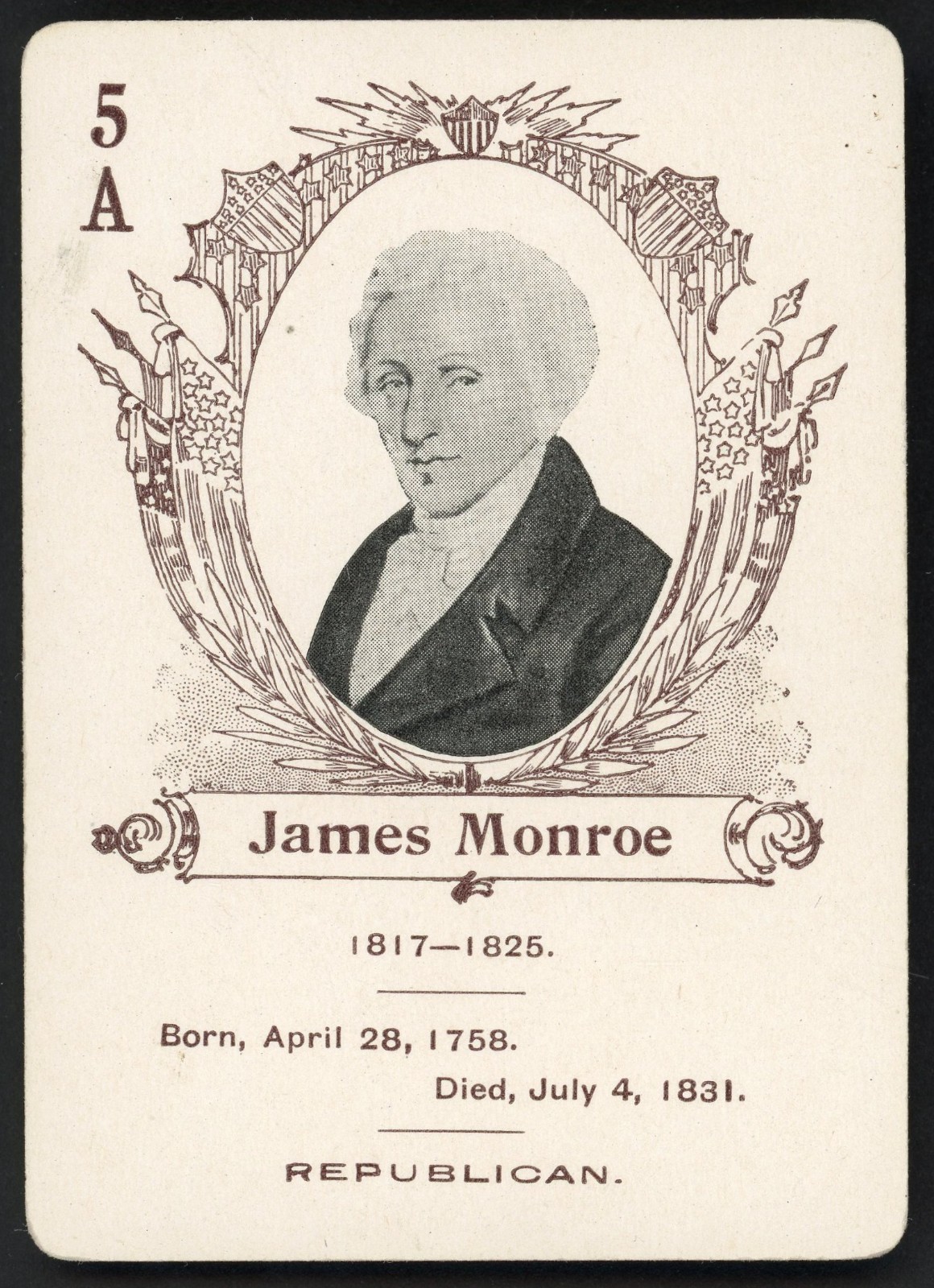 1905 PL9-1 Cincinnati Game Co. James Monroe (US President) EX