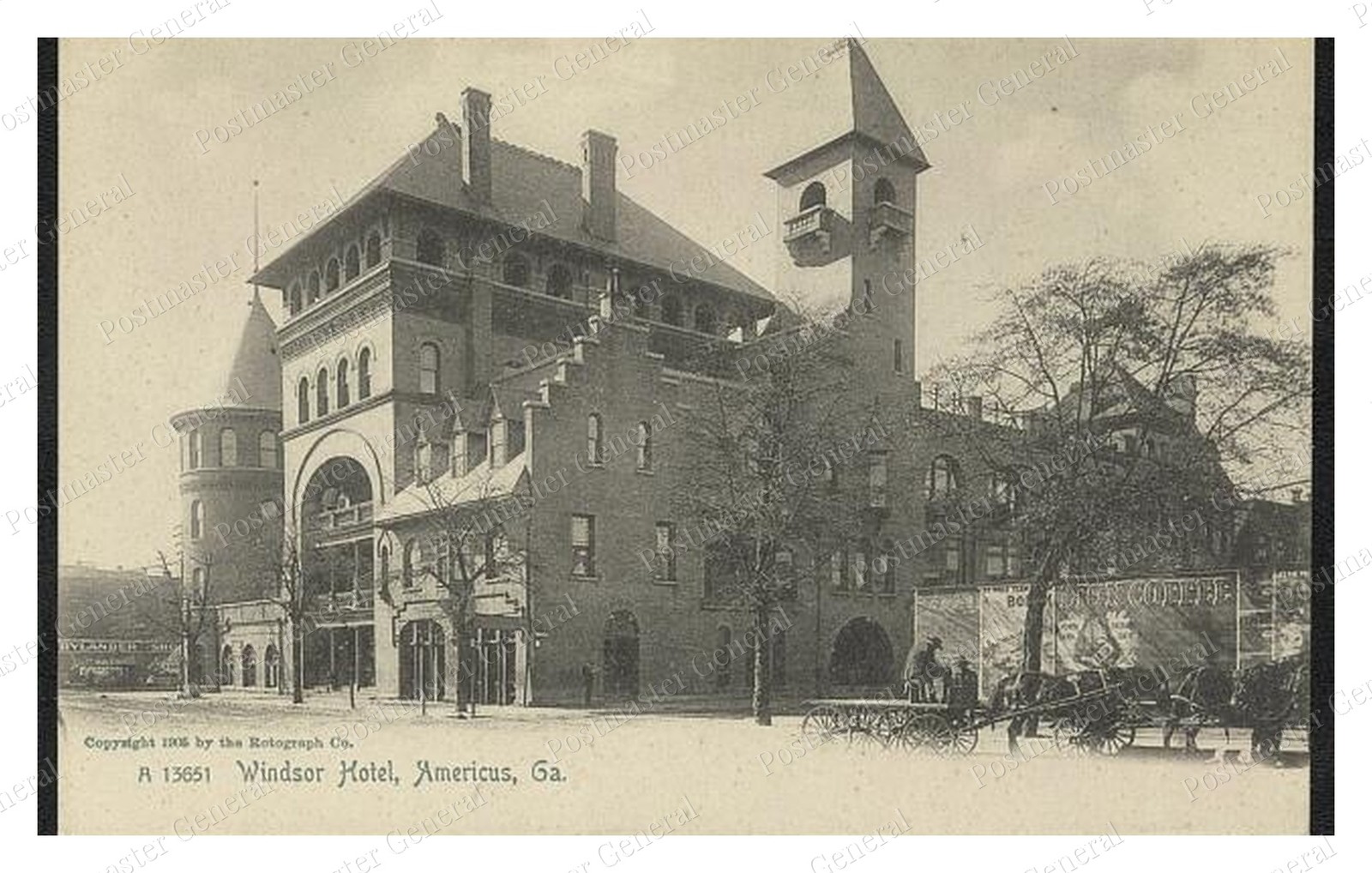 Americus Georgia Windsor Hotel Standard Postcard COPY RPPC