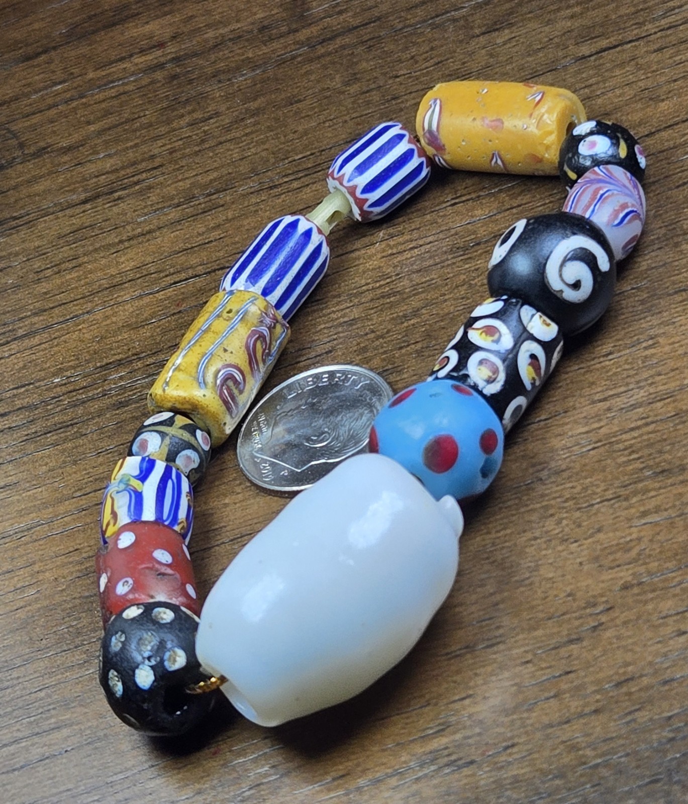 Collector Quality Dutch Dogon Chevron Dot Zen Venetian Glass Trade Beads African