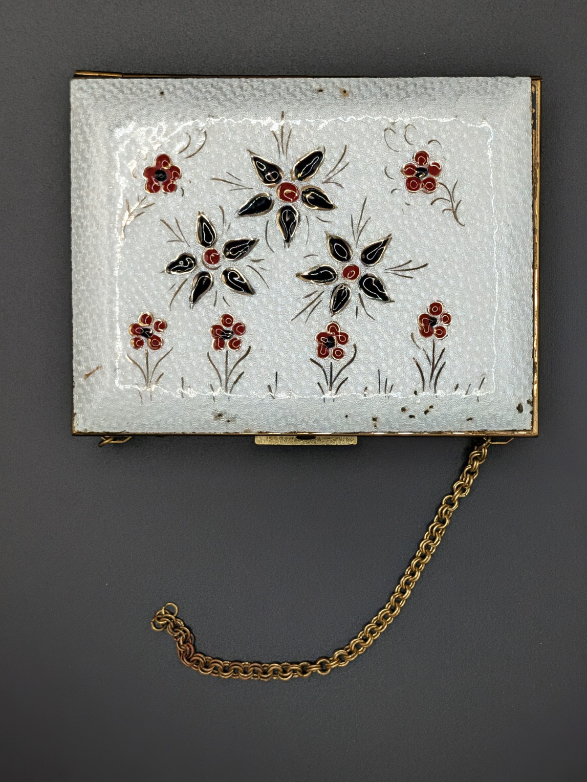 Vtg Zell Fifth Ave Carryall Minaudiere Compact Enamel Floral As is Repair Comb Vtg Zell Fifth Ave Carryall Minaudiere Compact Enamel Floral As is Repair Comb