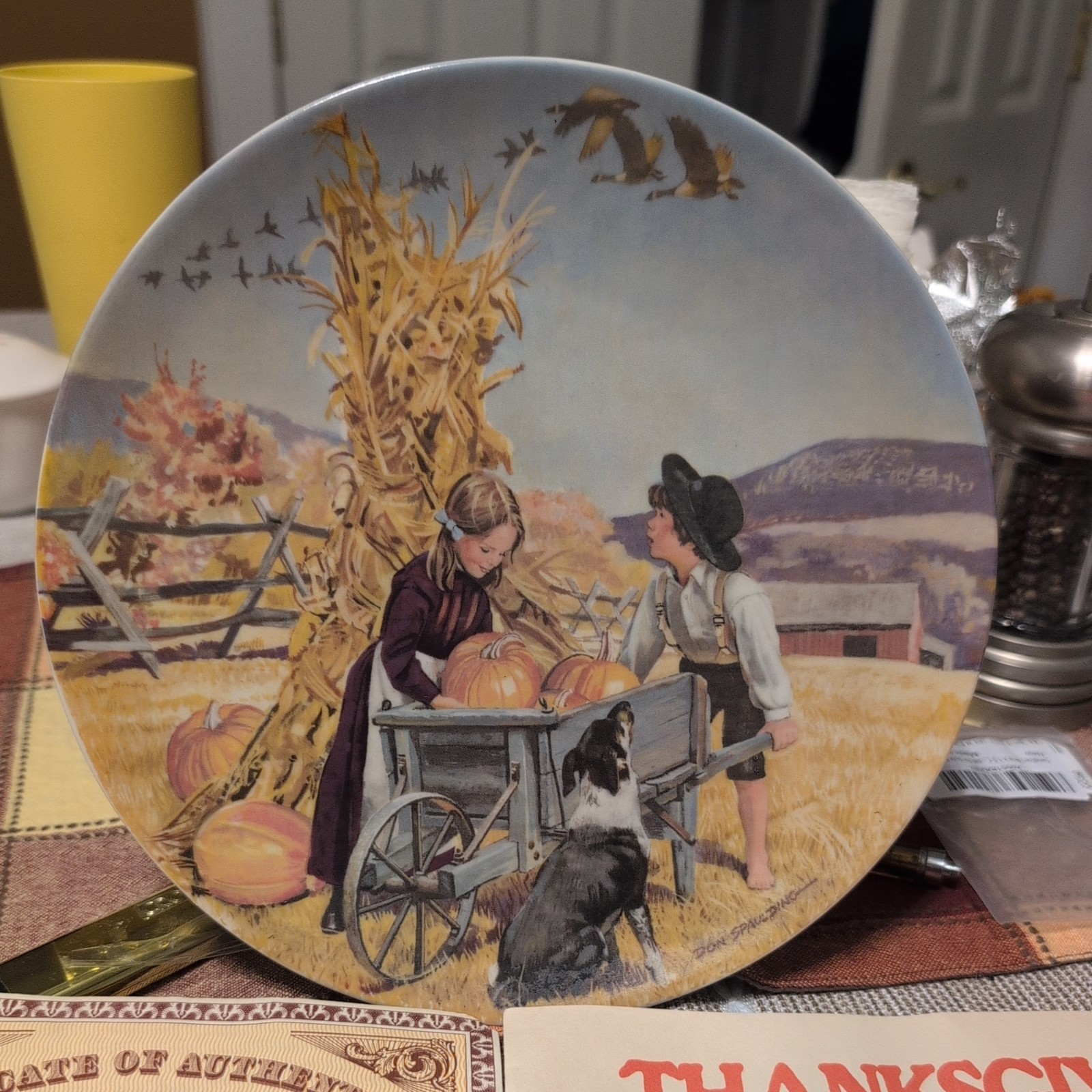 Americana Holidays Collectio Don Spaulding Thanksgiving collector plate 1979 COA
