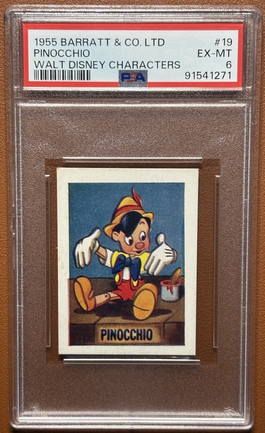 1955 Barratt & Co #19 Pinocchio RC Rookie Disney Vintage PSA 6 POP 2 High Grade 1955 Barratt & Co #19 Pinocchio RC Rookie Disney Vintage PSA 6 POP 2 High Grade