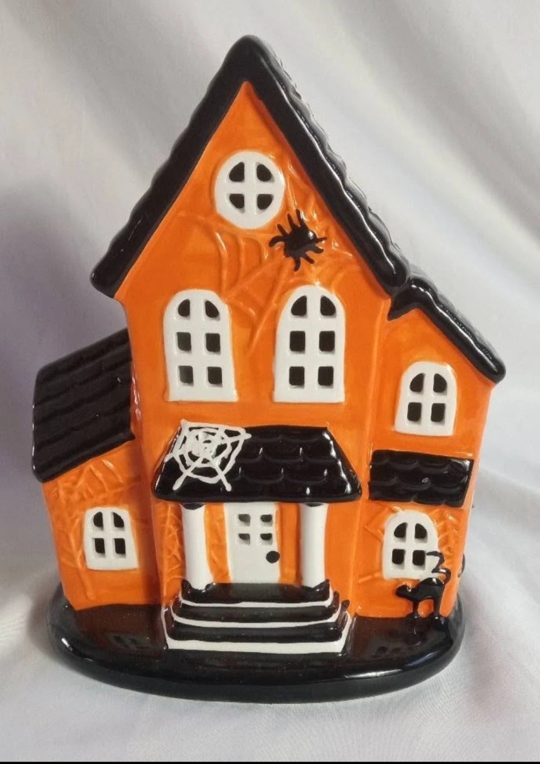 Aldi The Halloween Collection Orange LED Ceramic Haunted House, 8.5 Aldi The Halloween Collection Orange LED Ceramic Haunted House, 8.5