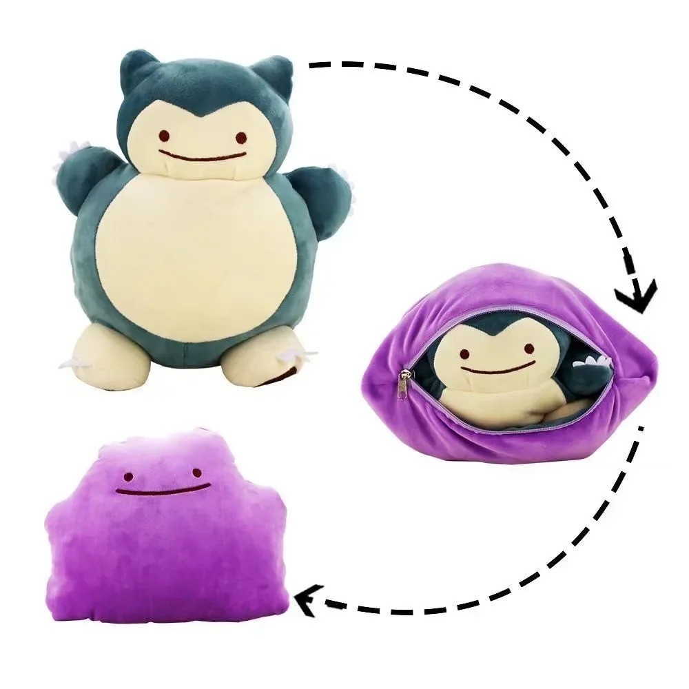 20cm Pokémon Reversible Plush Pillow Ditto Snorlax Anime Doll Kids Gift Cushion