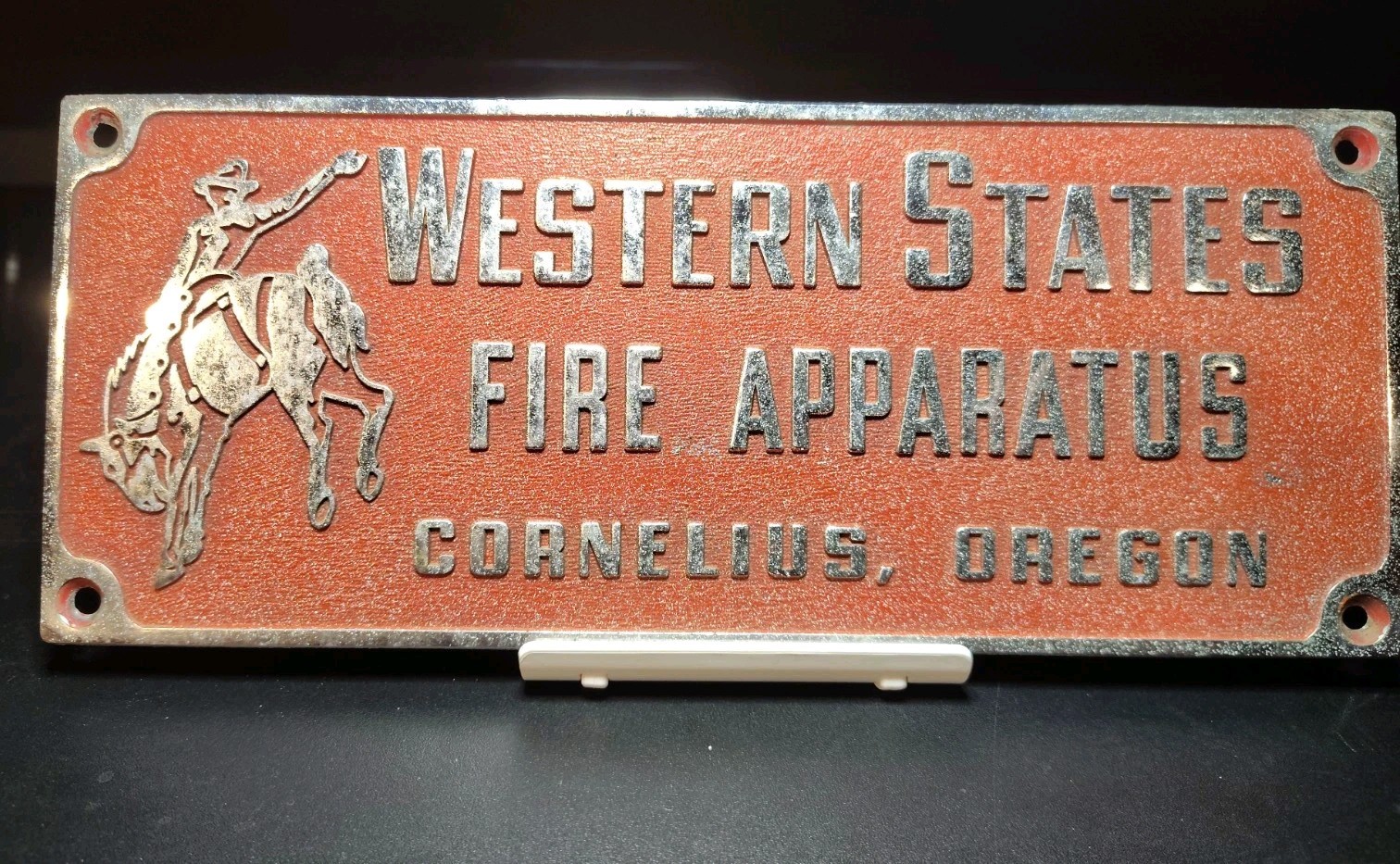 Beautiful Vintage Western States Fire Engine Plaquard 