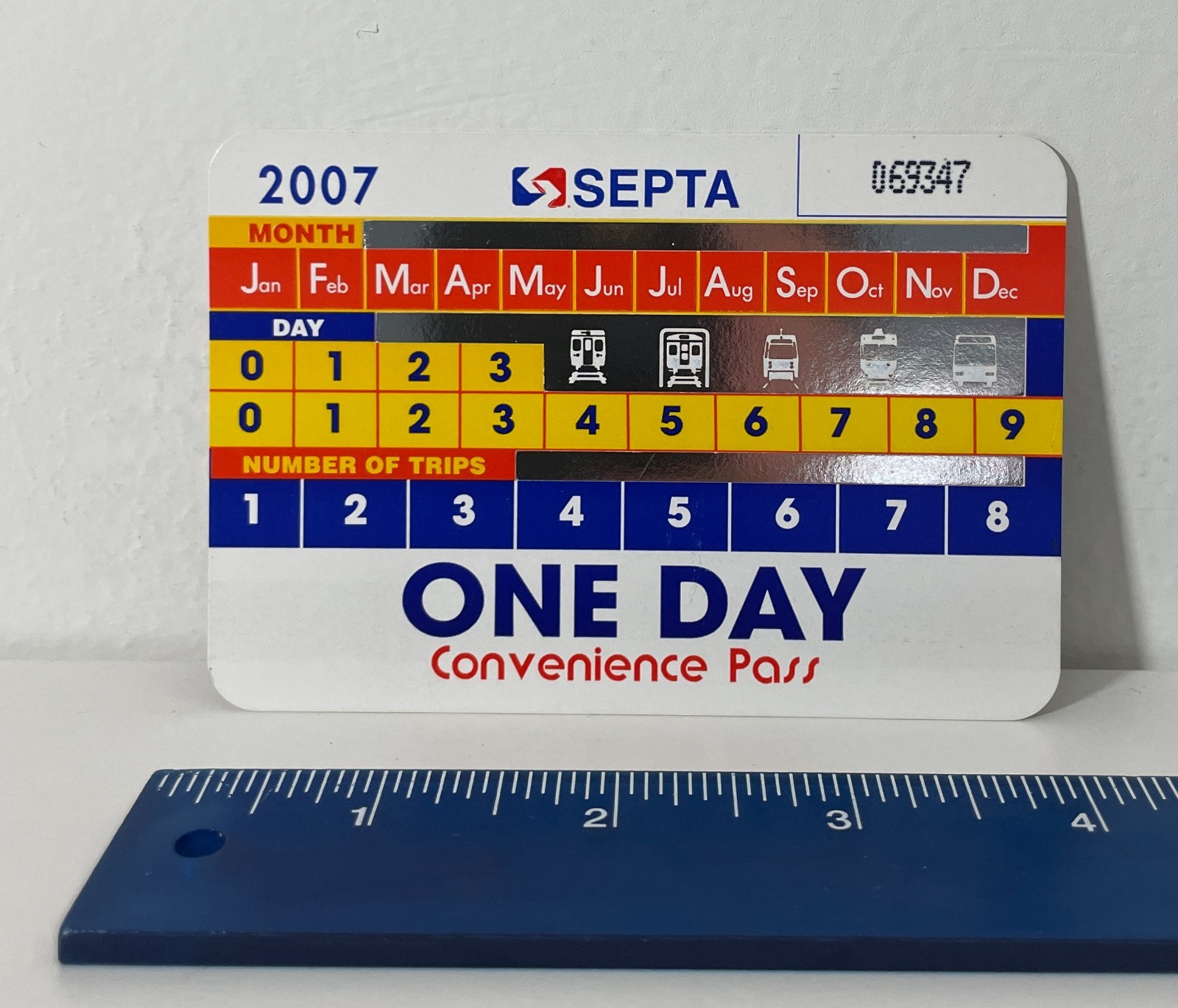 SEPTA One Day Convenience Pass 2007 Philadelphia Transit Bus Ticket UNPUNCHED