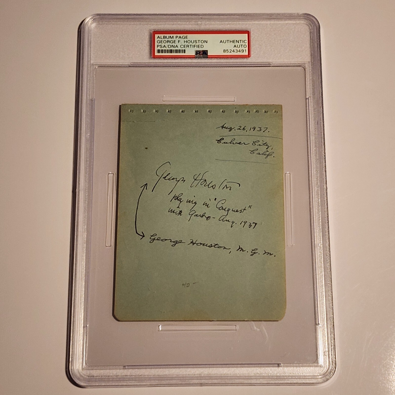 George Houston Signed PSA DNA 1937 Actor Autograph Auto Singer Rare