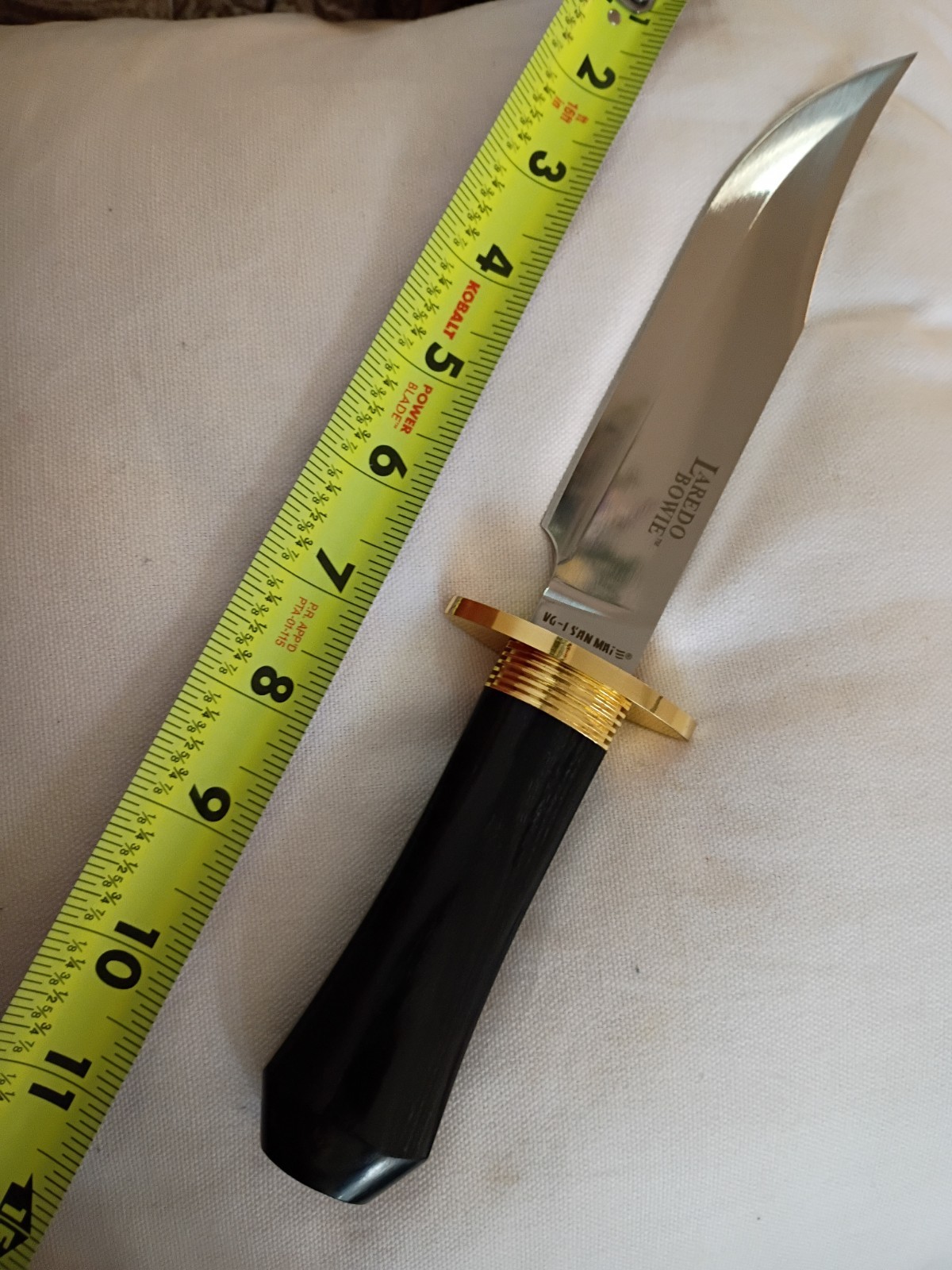 Cold Steel Laredo  Bowie Black Wood Handle Vg-1 San Mai Fixed Blade With Sheath