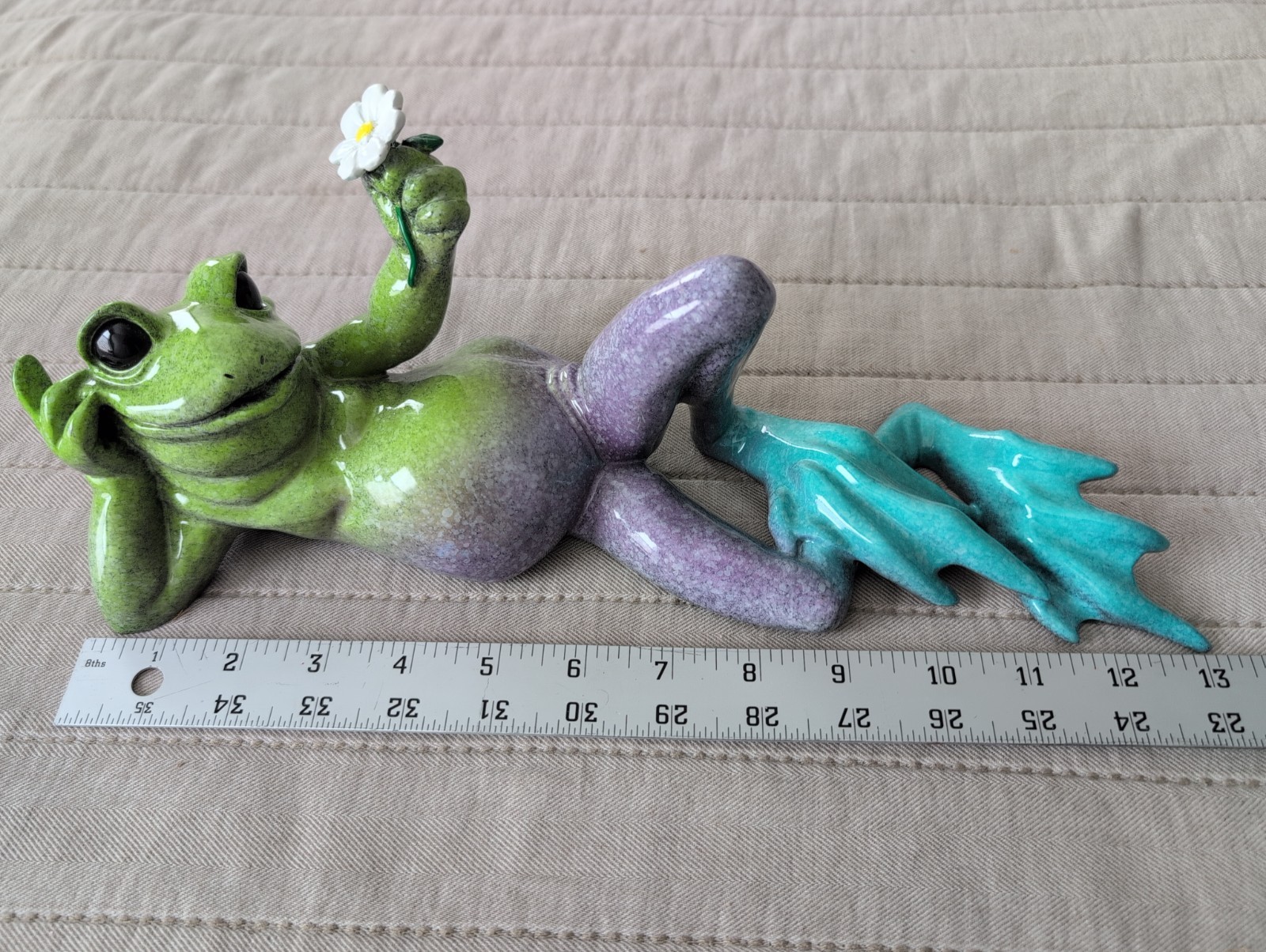 Kitty\'s Critters Paulie Large 13” Frog Figurine 2006 Rare Blue Purple Green Kitty\'s Critters Paulie Large 13” Frog Figurine 2006 Rare Blue Purple Green
