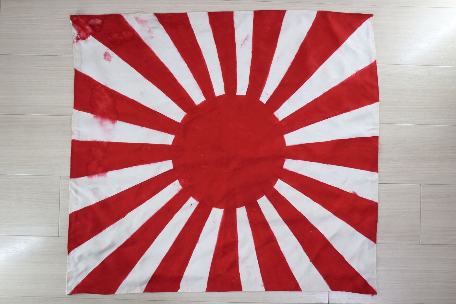 Original WWII Era Japanese Rising Sun Silk Sign Hand Dyed 70x77cm  O3
