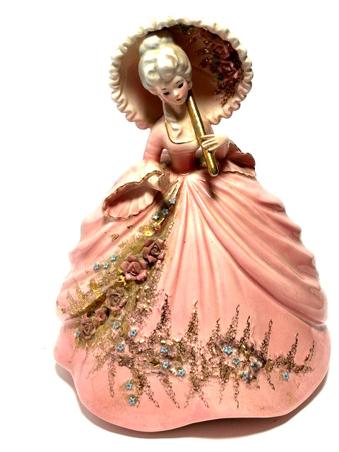Josef Originals Lady Figure Raised Flowers Elaborate Detail 10 In. MINT Vtg Pink Josef Originals Lady Figure Raised Flowers Elaborate Detail 10 In. MINT Vtg Pink