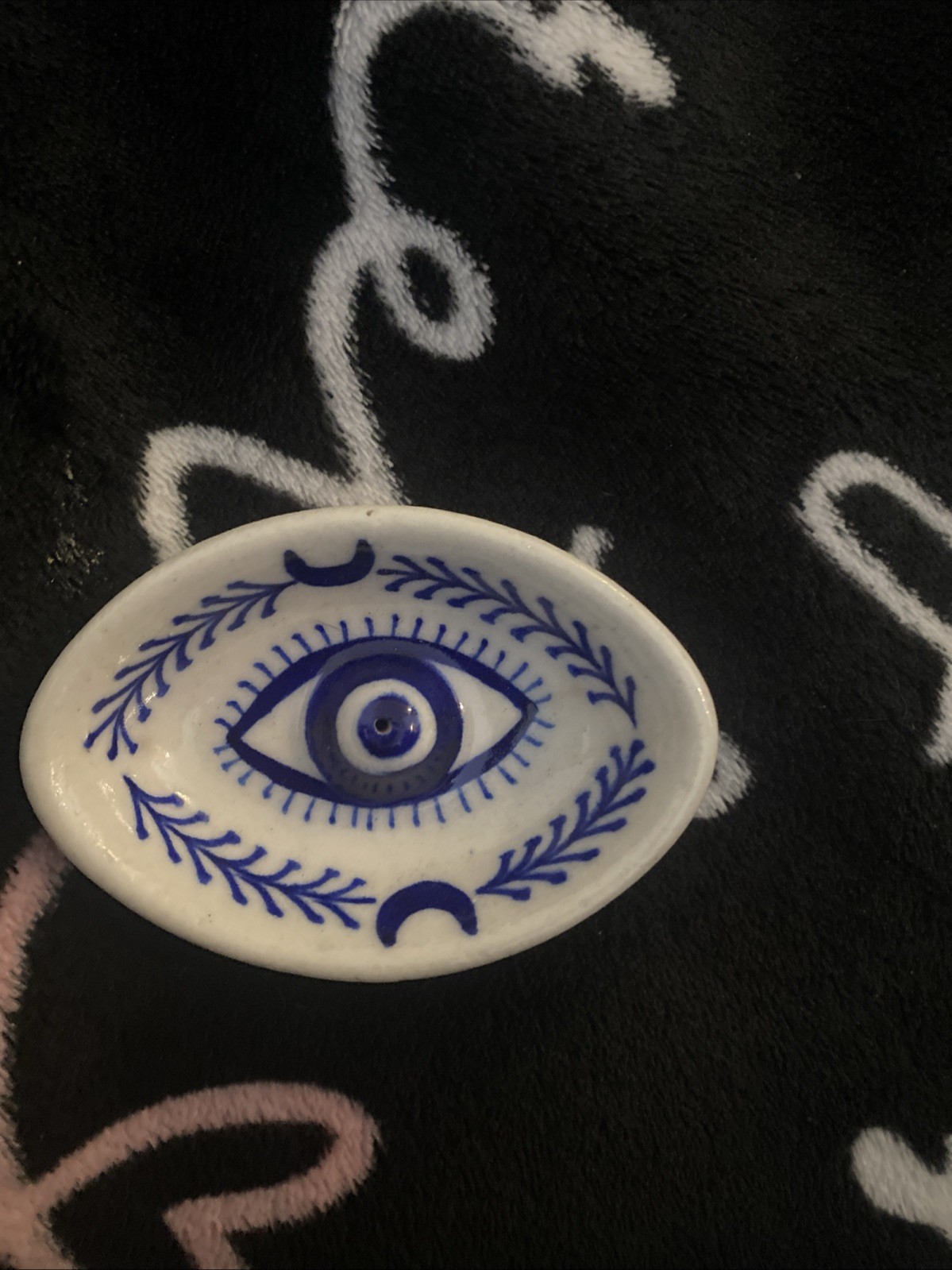 Vintage Evil Eye Small Jewelry Holder handmade 