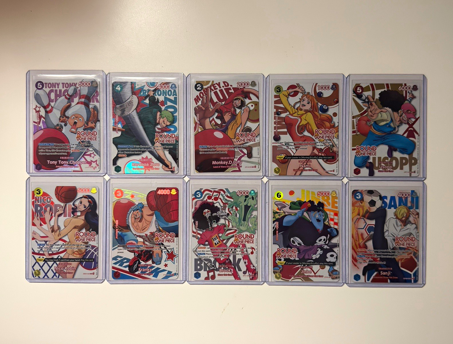 ROUND1 x ONE PIECE Promo Card Complete Set of 10 In Had - Ships ASAP