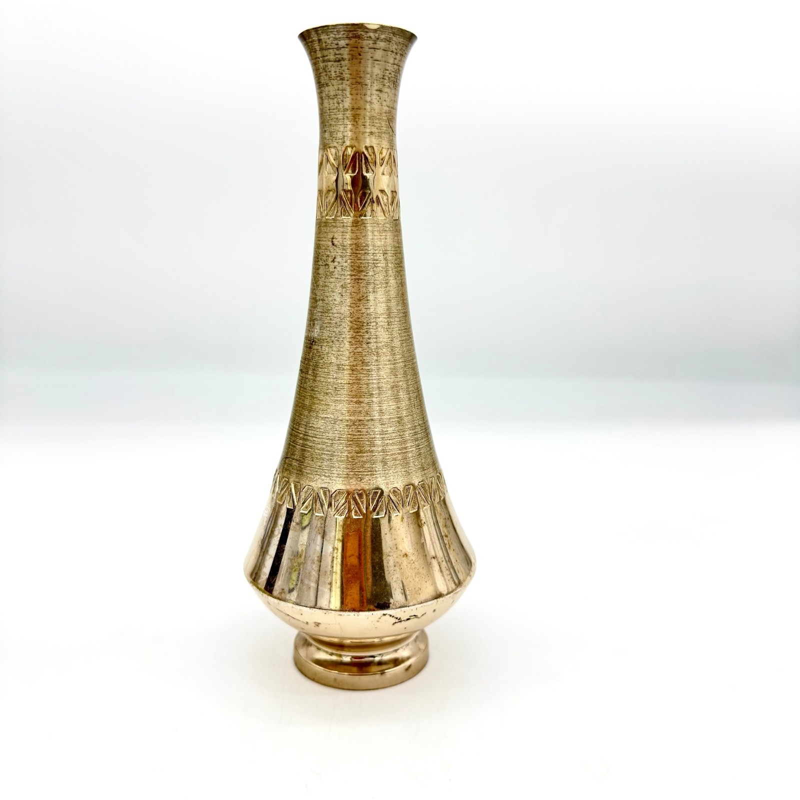 WMF Ikora Vase Silverplate Brass Mid Century Modern Geometric MCM Germany