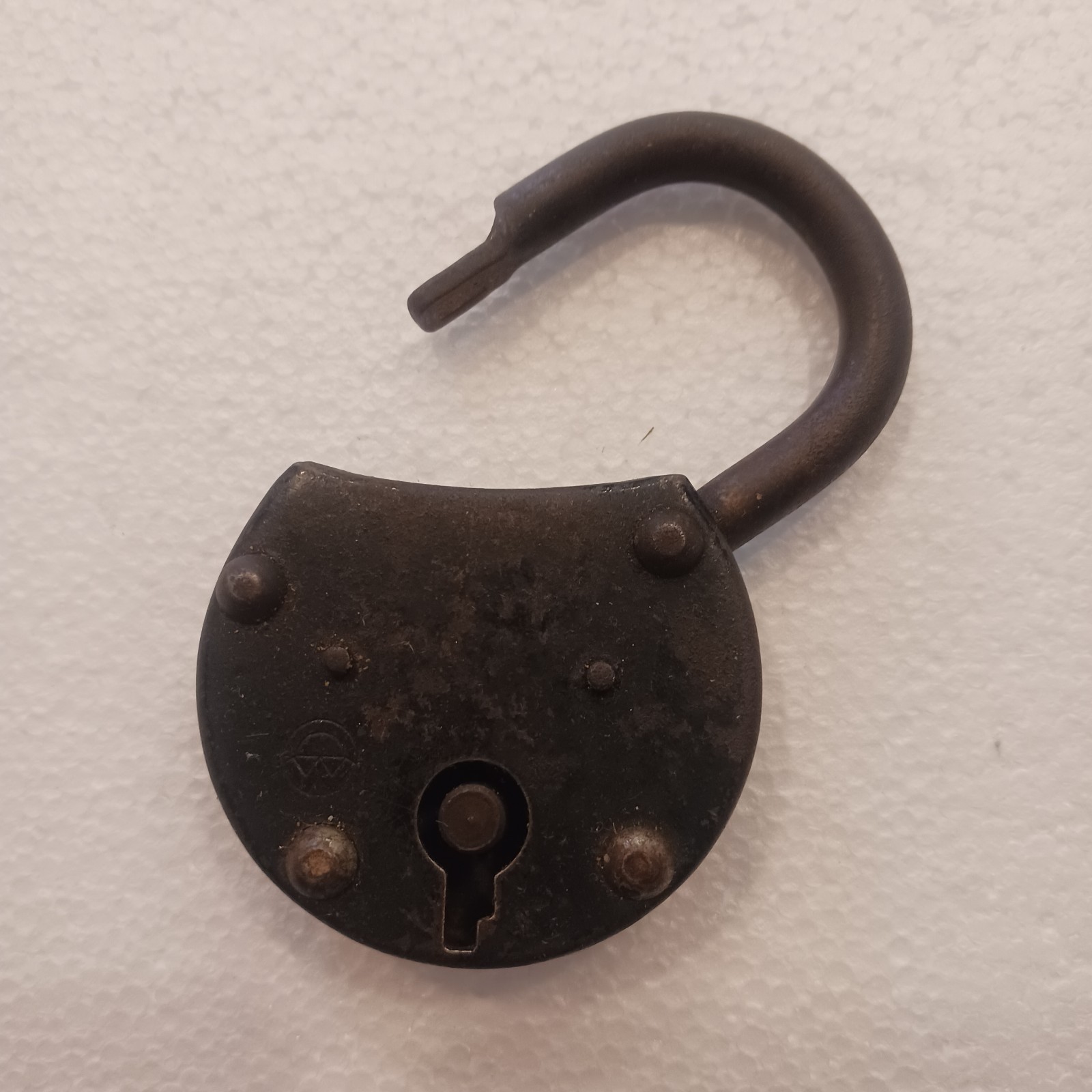 Vintage Cast Iron Round Padlock