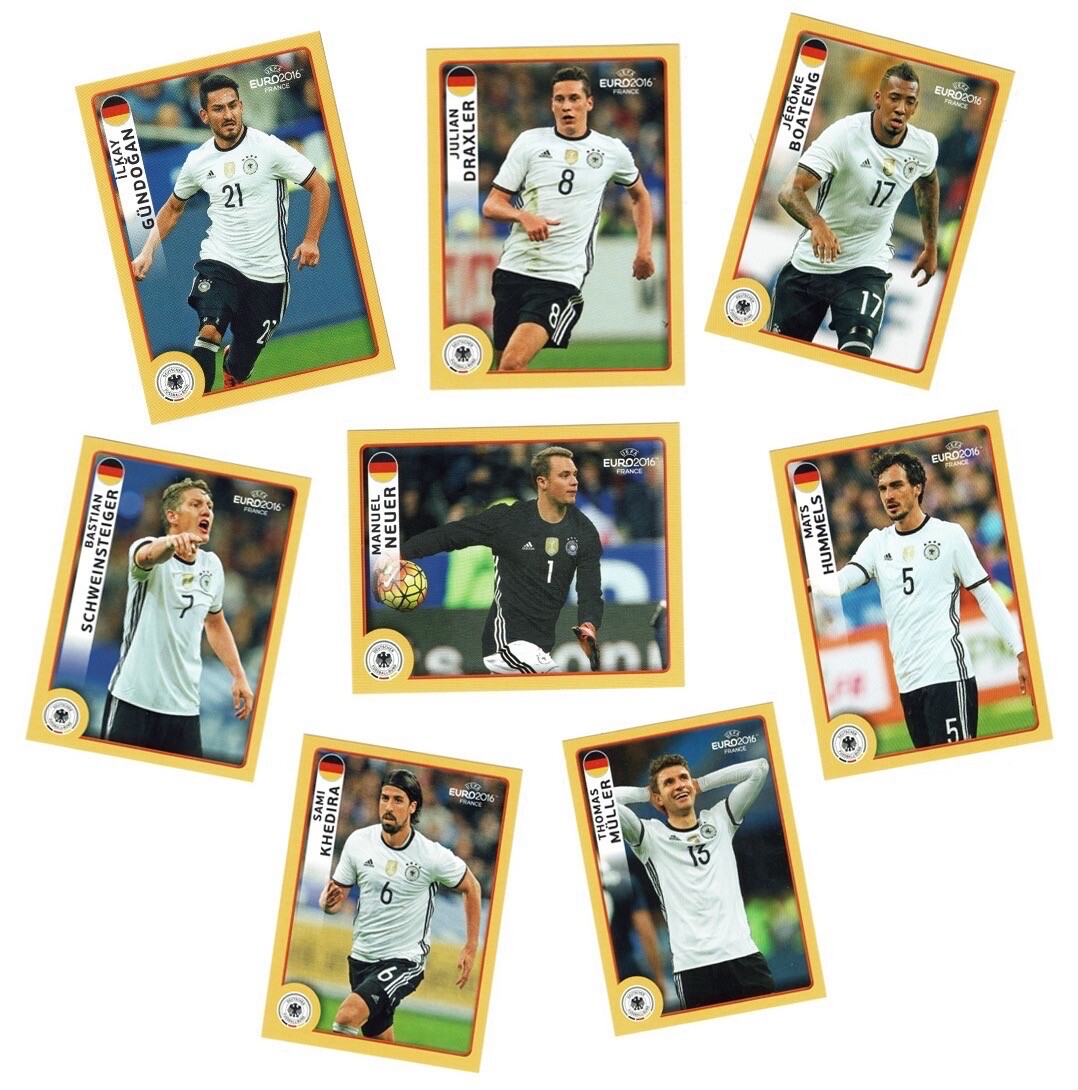 All 8 Panini McDonald\'s Stickers Complete Set Germany Team Germany Euro 2016 All 8 Panini McDonald\'s Stickers Complete Set Germany Team Germany Euro 2016