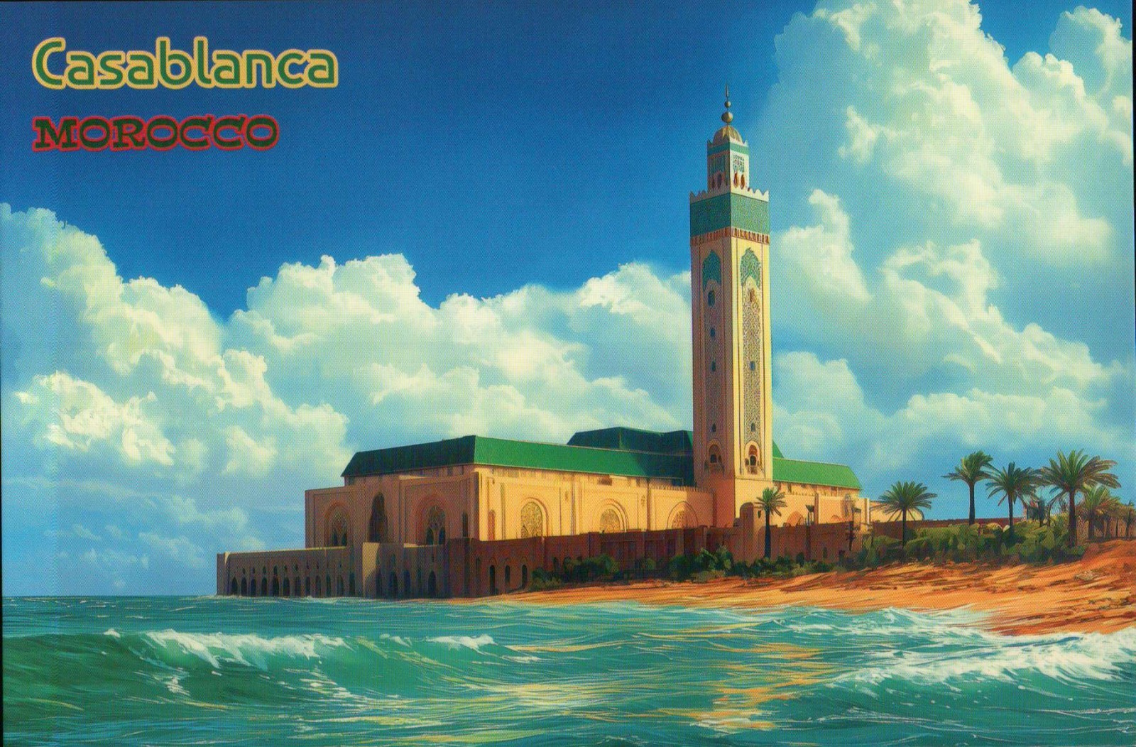 The Hassan II Mosque Casablanca Morocco Africa, Islamic 1993 --- Modern Postcard The Hassan II Mosque Casablanca Morocco Africa, Islamic 1993 --- Modern Postcard