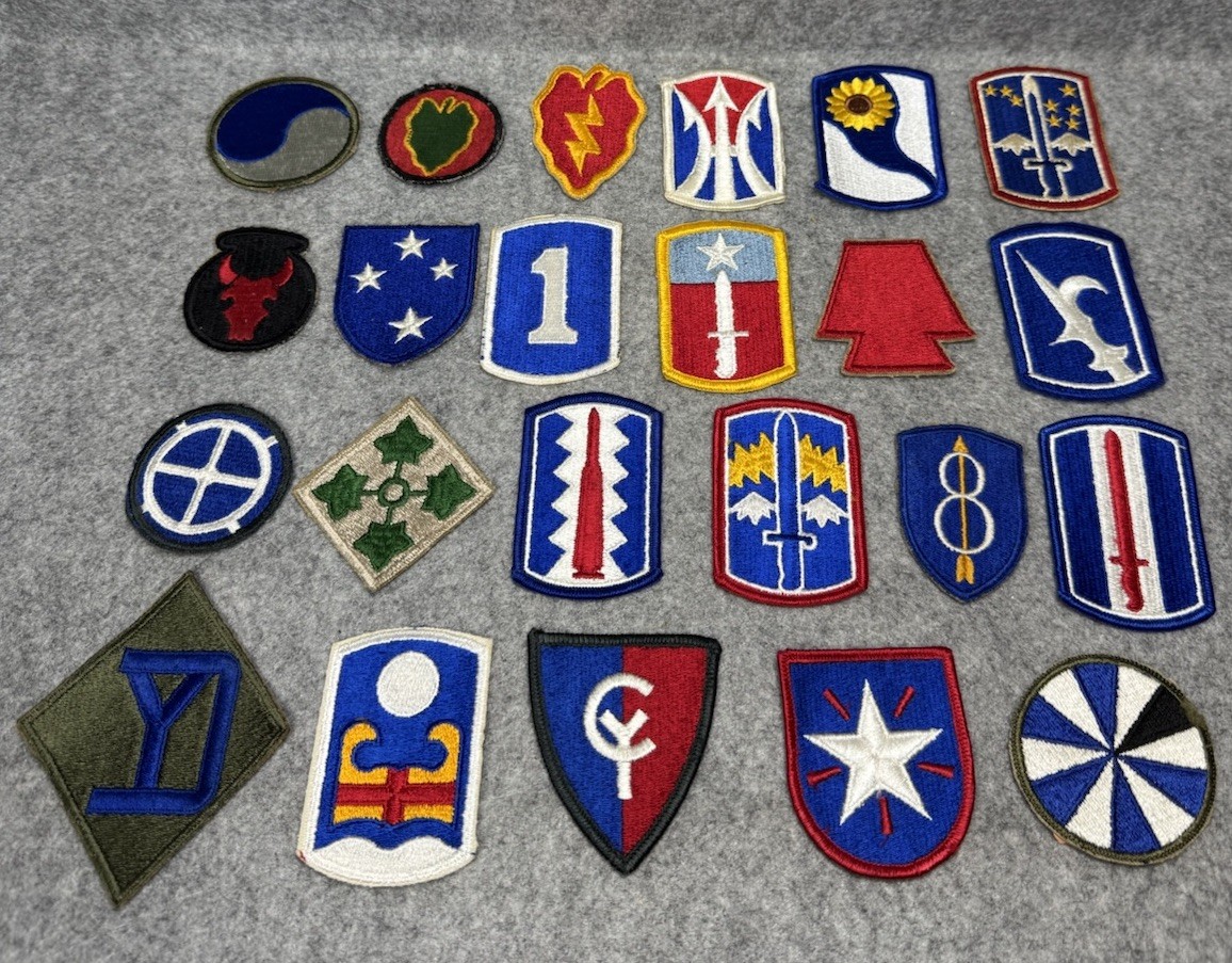 23 Vintage US Army Patches Lot Infantry Division Military Shoulder Insignia