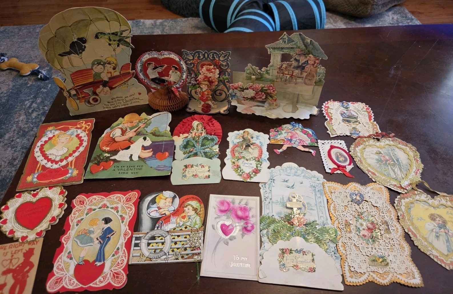 Vintage Antique Valentine Card Lot  Mechanical Die Cut PopUp Germany Miss May