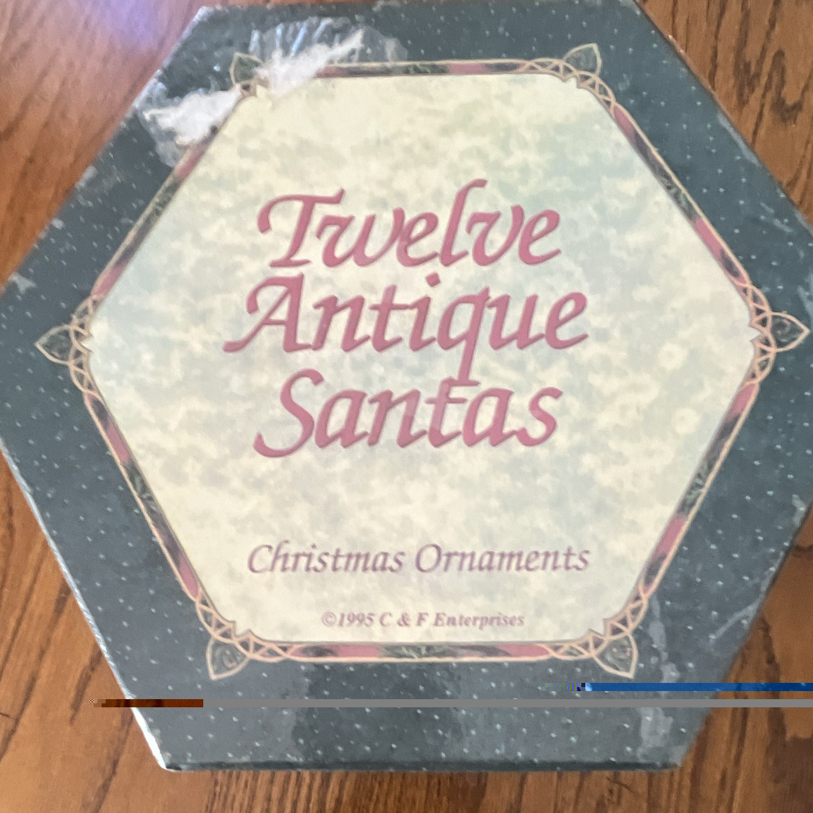 Box of 12 Antique Santa’s Christmas Ornaments In Original Box Box of 12 Antique Santa’s Christmas Ornaments In Original Box