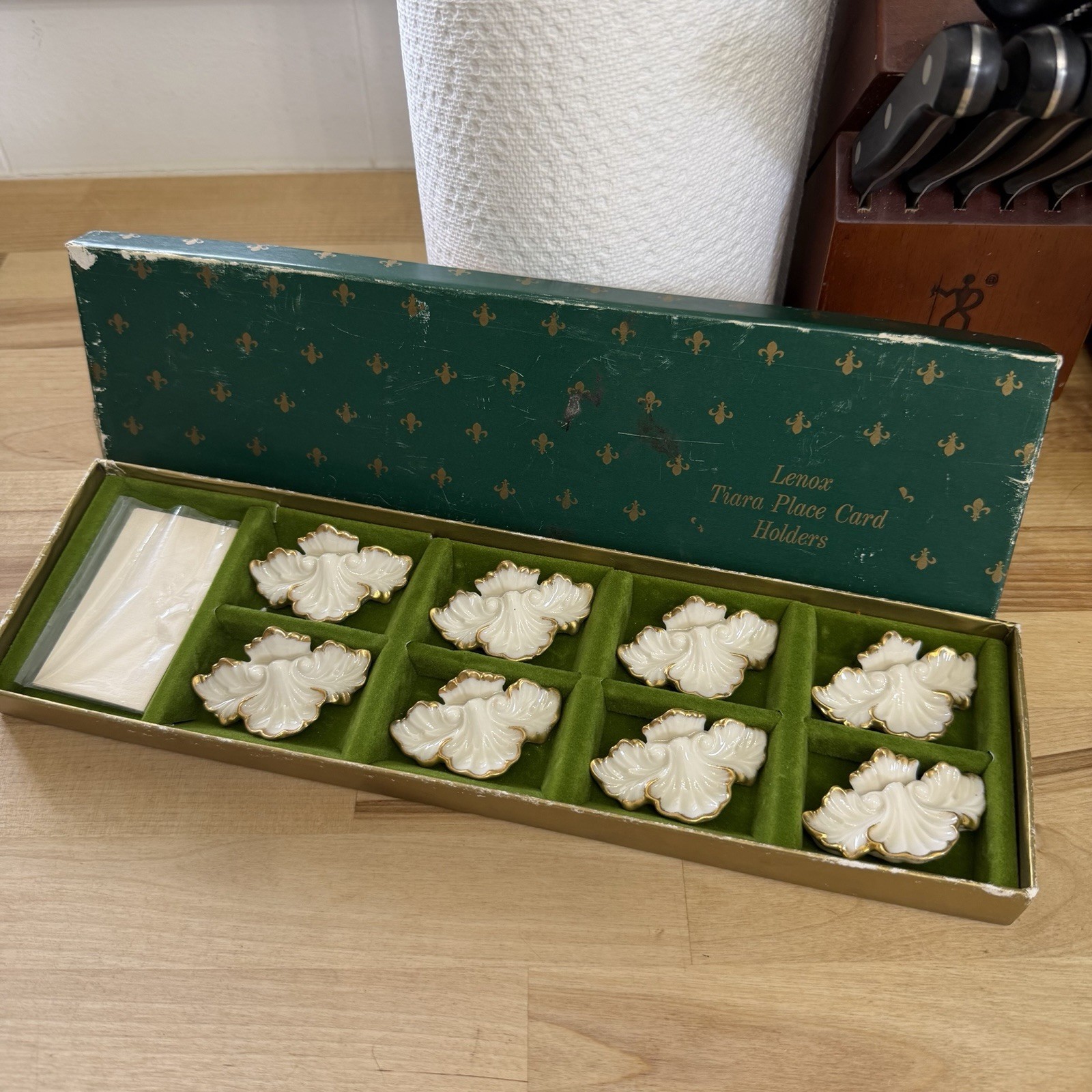 Rare Vintage Lenox Tiara Fine China Place Card Holders Set of 8 W/ Box Rare Vintage Lenox Tiara Fine China Place Card Holders Set of 8 W/ Box