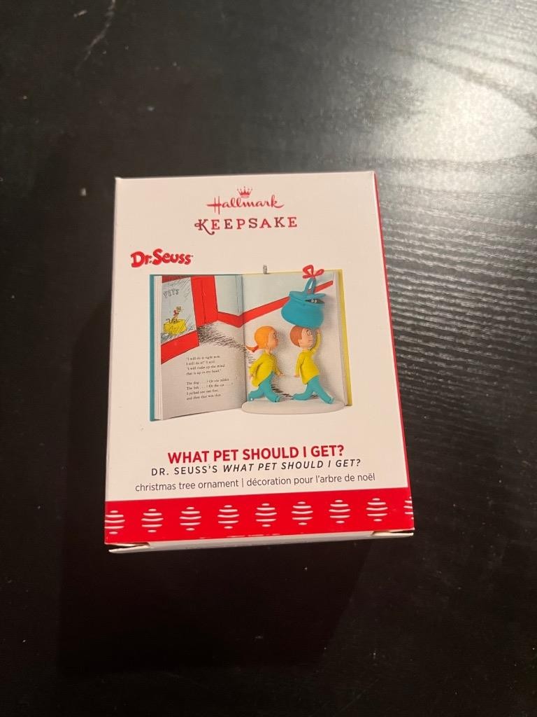 Hallmark Keepsake Ornament Book 2017 What Pet Should I Get? Dr. Seuss NIB