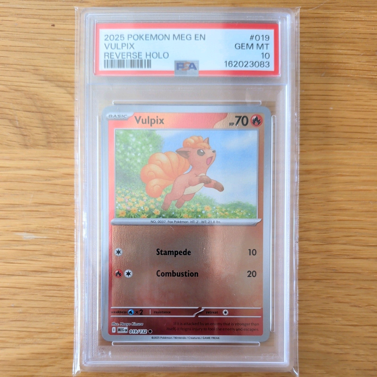 VULPIX 019/132 POKEMON CARD (MEGA EVOLUTIONS SET) PSA 10 GEM MINT - REVERSE HOLO