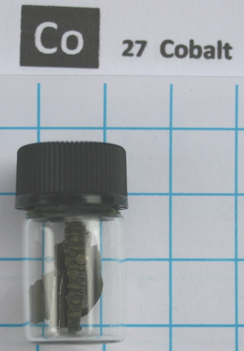 2 gram 99.99% Cobalt metal pieces in glass vial element 27 sample