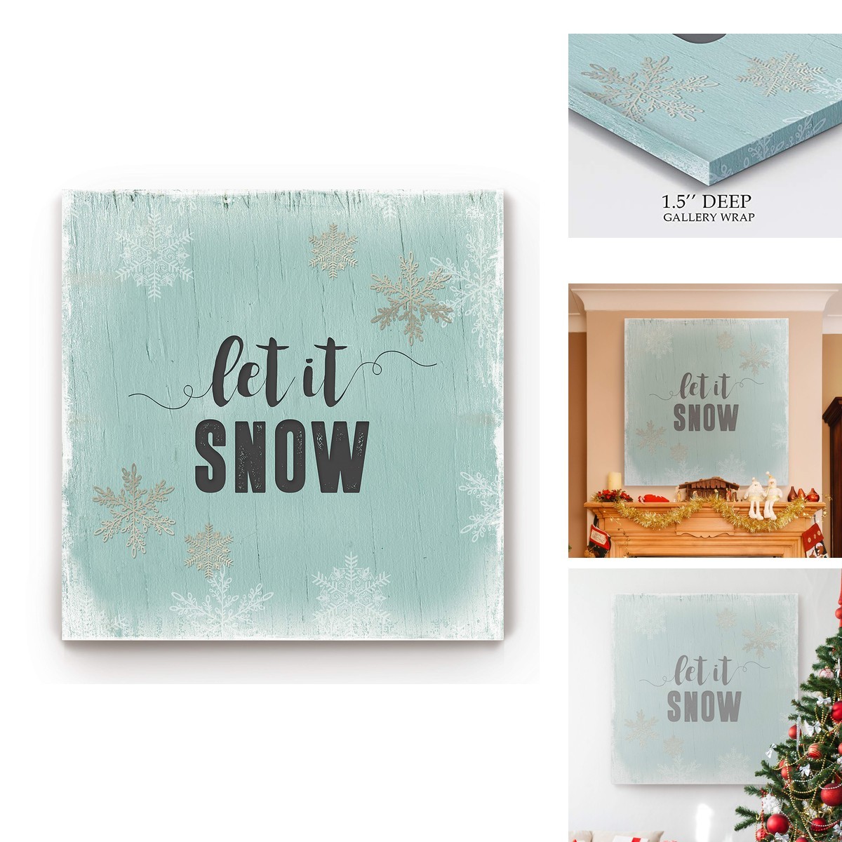 Renditions Gallery Let It Snow Gallery Wrapped Canvas 32x32 Christmas