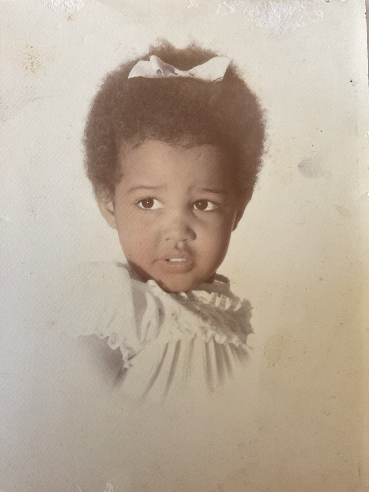 ANTIQUE 1900S AFRICAN AMERICAN  BABY HAND TINTED  STUDIO PORTRAIT PHOTO