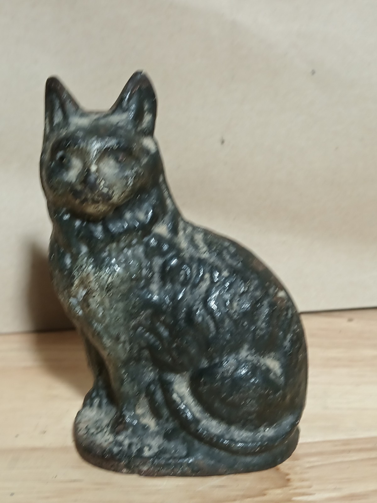 Antique Cast Iron Black Cat Doorstop Hubley?