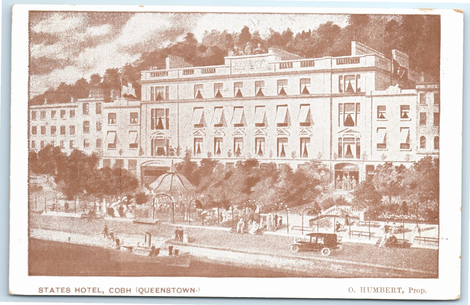 Cobh (Queenstown) Ireland States Hotel View O. Humbert Postcard 1920s