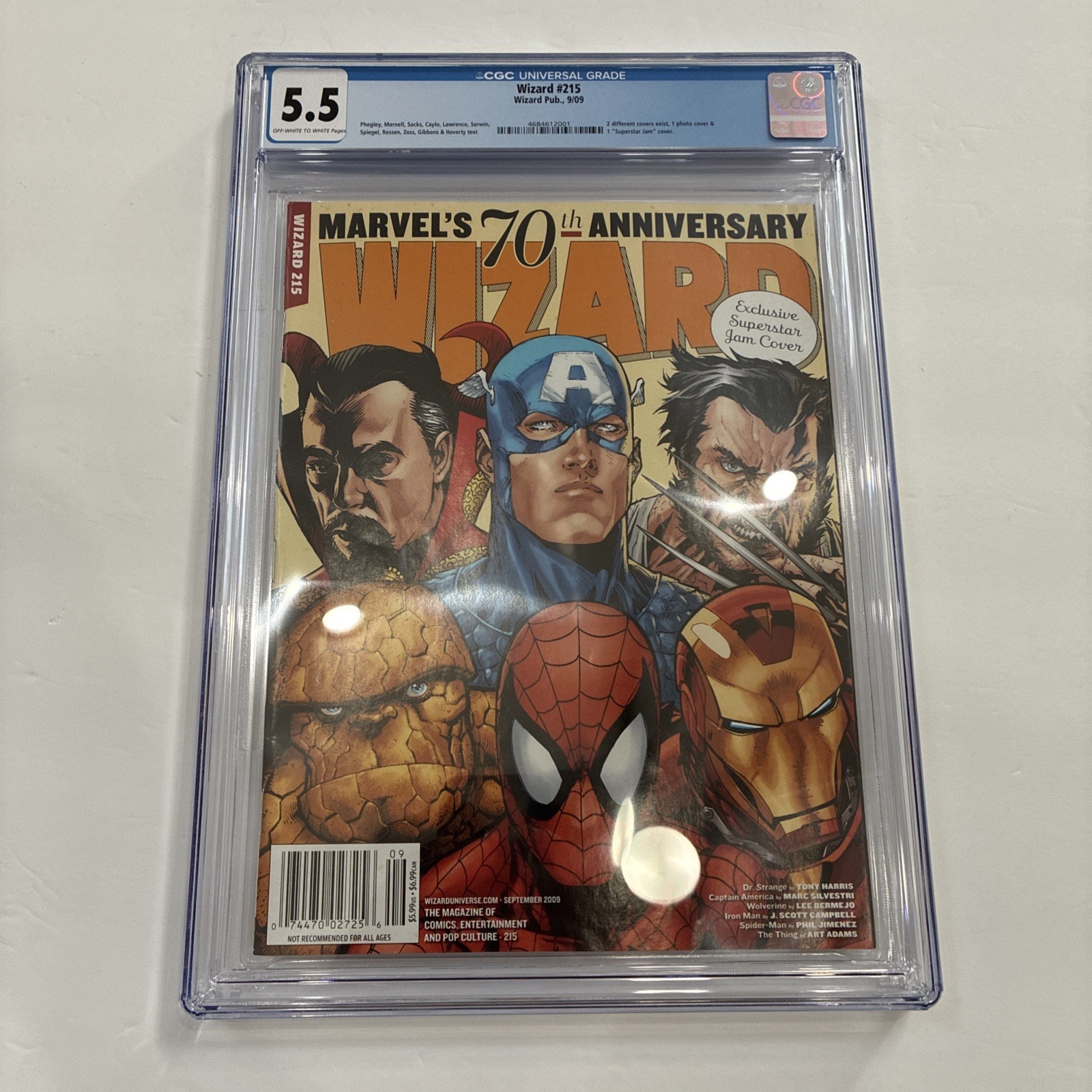 September 2009 Wizard Comics Magazine #215: Marvel's 70th Anniversary CGC 5.5