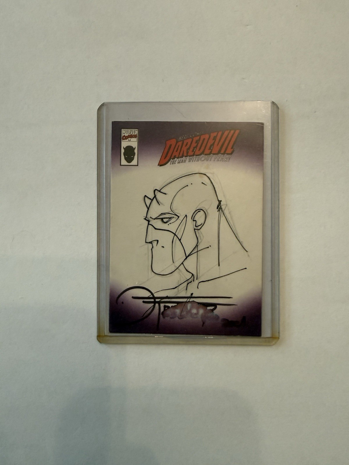 Daredevil Custom Cover 2001 Topps Marvel Legends Sketch Card by Roberto Flores Daredevil Custom Cover 2001 Topps Marvel Legends Sketch Card by Roberto Flores
