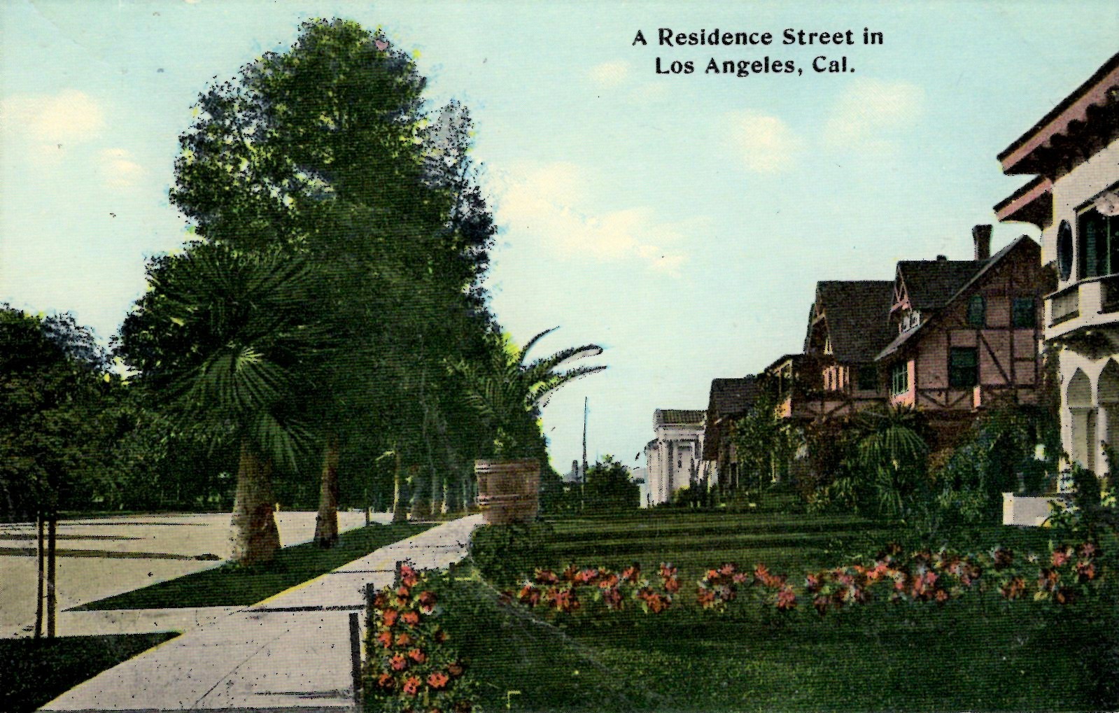 Los Angeles, California - Showing a residence street in Los Angeles - c1908